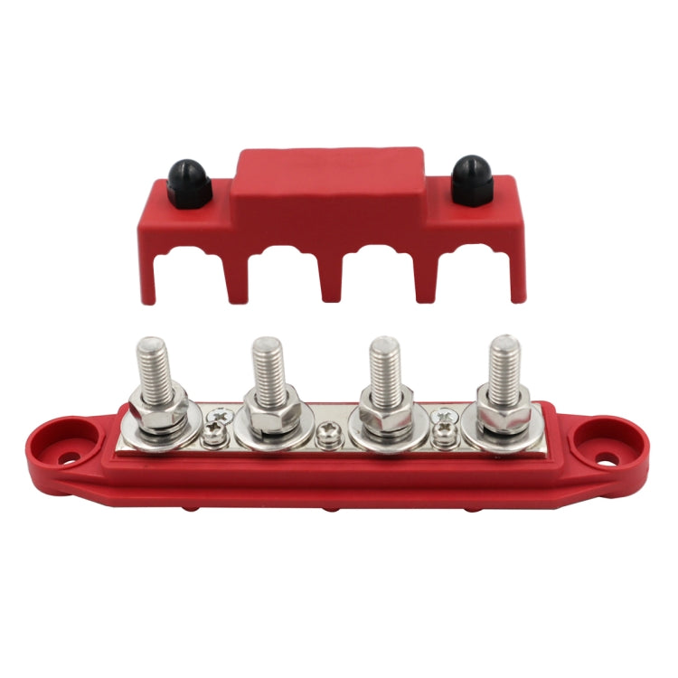 Red M8 Stud RV Ship High Current Power Distribution Terminal Block with Cover - Fuse by PMC TechLife | Online Shopping South Africa | PMC TechLife | Buy Now Pay Later Mobicred