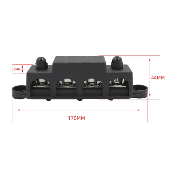 Red M8 Stud RV Ship High Current Power Distribution Terminal Block with Cover