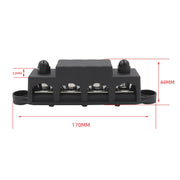Black M10 Stud RV Ship High Current Power Distribution Terminal Block with Cover