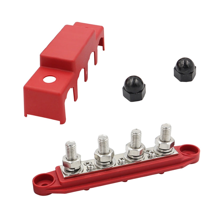 1 Pair Black & Red M8 Stud RV Ship High Current Power Distribution Terminal Block with Cover - free shipping - PMC TechLife - Order now!