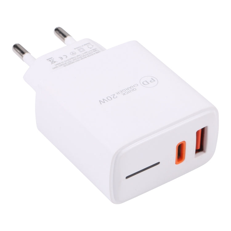 LZ-1130 PD 20W Type-C+QC 3.0 USB Fast Charger, Plug Type:EU Plug(White) - free shipping - PMC Jewellery - Order now!