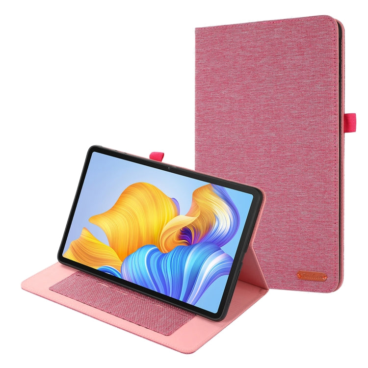 For Honor Pad 8 Fabric PU + TPU Flip Tablet Leather Case(Rose Red) - Honor by PMC TechLife | Online Shopping South Africa | PMC TechLife | Buy Now Pay Later Mobicred