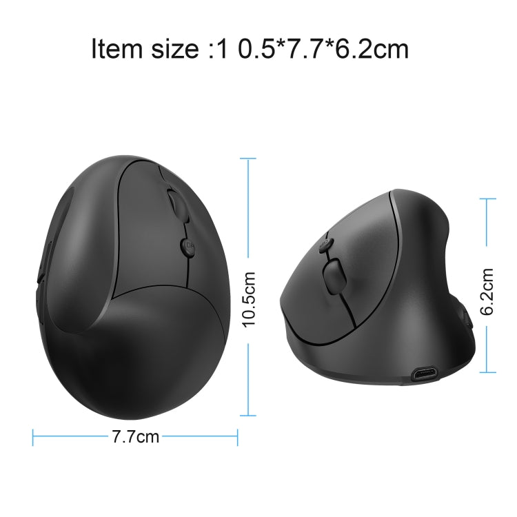 X10 2.4G Wireless Rechargeable Vertical Ergonomic Gaming Mouse(Black) - Wireless Mice by PMC Jewellery | Online Shopping South Africa | PMC Jewellery | Buy Now Pay Later Mobicred