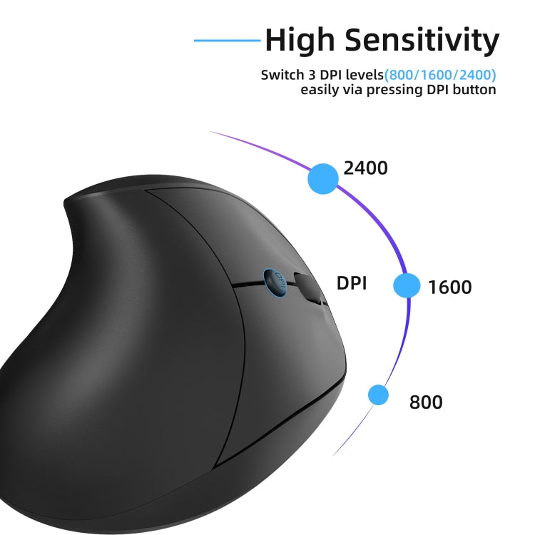 X10 2.4G Wireless Rechargeable Vertical Ergonomic Gaming Mouse(Black) - Wireless Mice by PMC Jewellery | Online Shopping South Africa | PMC Jewellery | Buy Now Pay Later Mobicred
