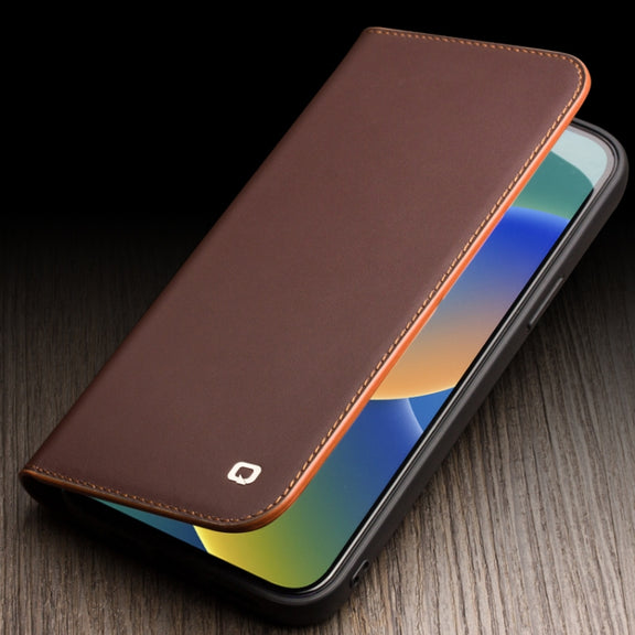 For iPhone 14 Pro QIALINO Business Horizontal Flip PU Phone Case(Black)