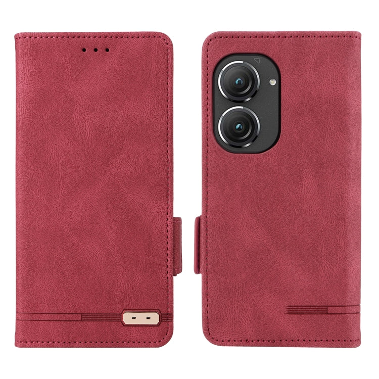 For Asus Zenfone 9 Magnetic Clasp Flip Leather Phone Case(Red) - ASUS Cases by PMC TechLife | Online Shopping South Africa | PMC TechLife