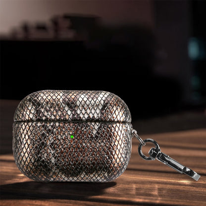 J01 Mesh Snakeskin Headphone Case For AirPods Pro(Black) - For AirPods Pro by PMC Jewellery | Online Shopping South Africa | PMC Jewellery | Buy Now Pay Later Mobicred
