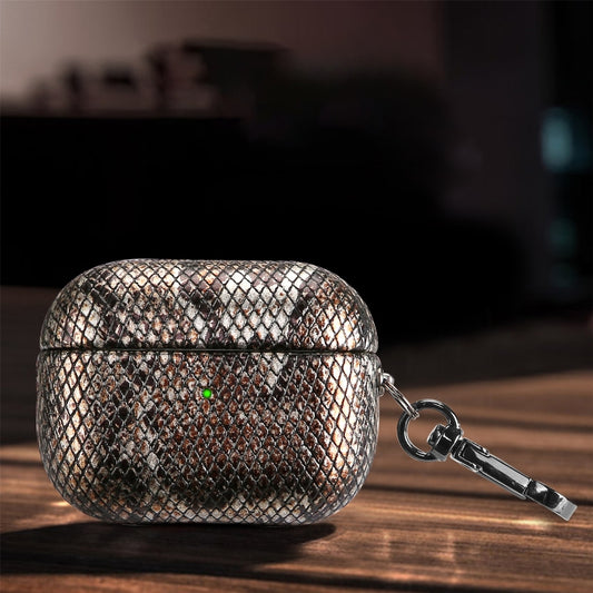 J01 Mesh Snakeskin Headphone Case For AirPods Pro(Black) - For AirPods Pro by PMC Jewellery | Online Shopping South Africa | PMC Jewellery | Buy Now Pay Later Mobicred