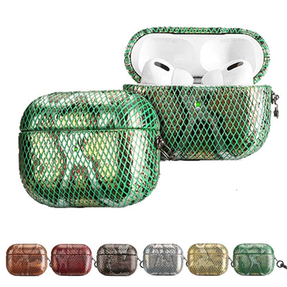 J01 Mesh Snakeskin Headphone Case For AirPods Pro(Orange) - For AirPods Pro by PMC Jewellery | Online Shopping South Africa | PMC Jewellery | Buy Now Pay Later Mobicred