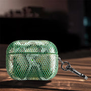 J01 Mesh Snakeskin Headphone Case For AirPods 3(Green)