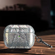J01 Mesh Snakeskin Headphone Case For AirPods 3(Silver) - For AirPods 3 by PMc TechLife | Online Shopping South Africa | PMc TechLife | Buy Now Pay Later Mobicred