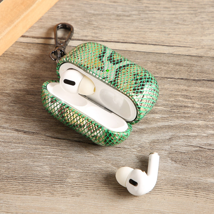 J01 Mesh Snakeskin Headphone Case For AirPods 3(Green) - For AirPods 3 by PMc TechLife | Online Shopping South Africa | PMc TechLife | Buy Now Pay Later Mobicred