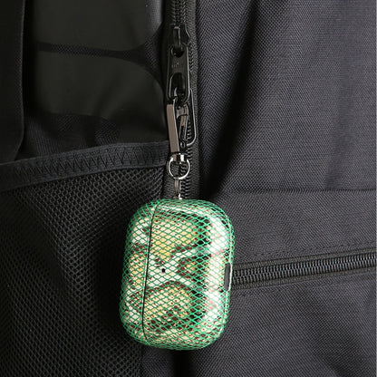J01 Mesh Snakeskin Headphone Case For AirPods 3(Green) - For AirPods 3 by PMC Jewellery | Online Shopping South Africa | PMC Jewellery | Buy Now Pay Later Mobicred