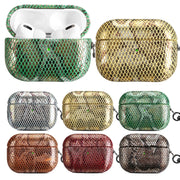 J01 Mesh Snakeskin Headphone Case For AirPods 3(Red)