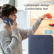 For OPPO Reno5 5G Magnetic Closure Leather Phone Case(Blue)