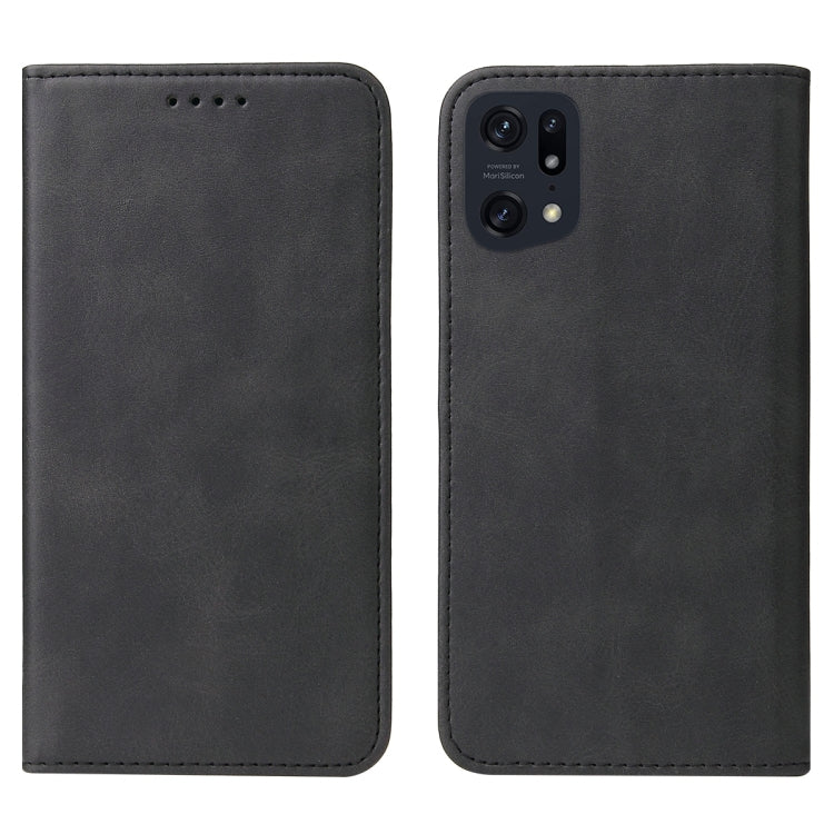 For OPPO Find X5 Pro Magnetic Closure Leather Phone Case(Black) - OPPO Cases by PMC TechLife | Online Shopping South Africa | PMC TechLife | Buy Now Pay Later Mobicred