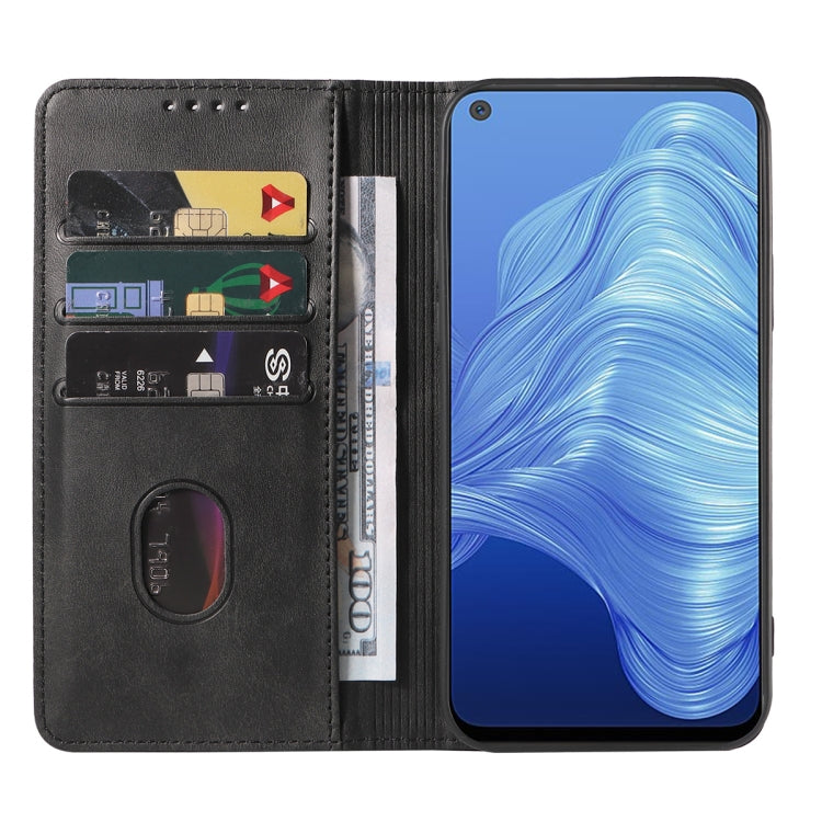 For Realme 7 5G Magnetic Closure Leather Phone Case(Black) - Realme Cases by PMC TechLife | Online Shopping South Africa | PMC TechLife | Buy Now Pay Later Mobicred