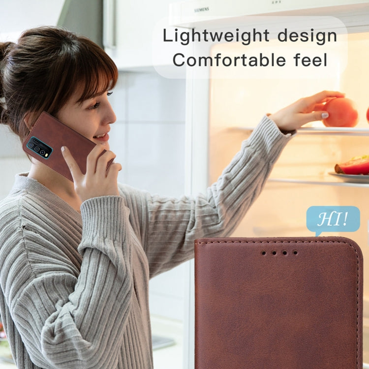 For vivo Y30 Magnetic Closure Leather Phone Case(Brown)
