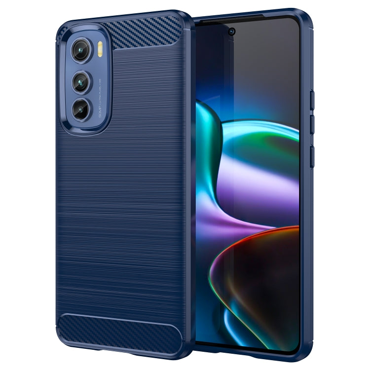 For Motorola Edge 30 Brushed Texture Carbon Fiber TPU Phone Case(Blue) - Motorola Cases by PMC TechLife | Online Shopping South Africa | PMC TechLife | Buy Now Pay Later Mobicred
