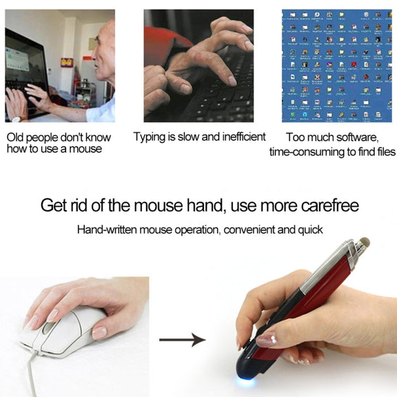 PR-08 Multifunctional Wireless Bluetooth Pen Mouse Capacitive Pen Mouse(Black)