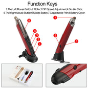 PR-08 Multifunctional Wireless Bluetooth Pen Mouse Capacitive Pen Mouse(Black)