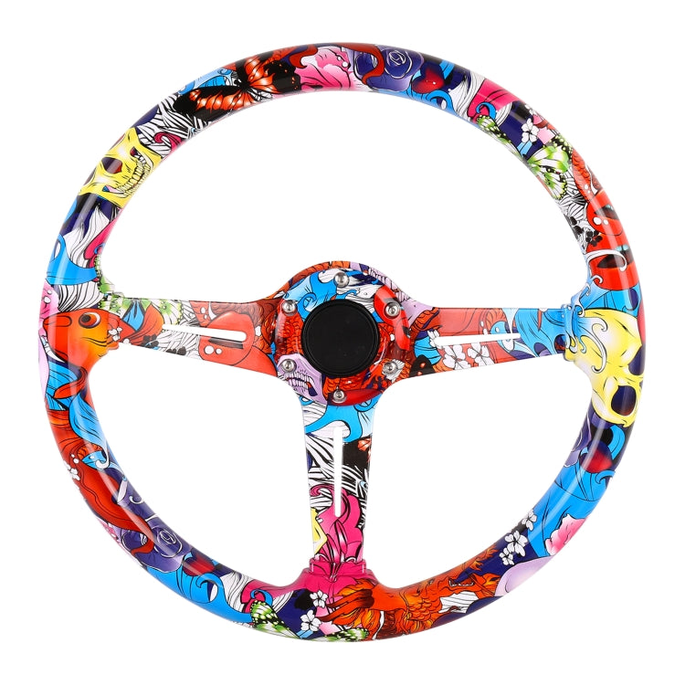 35cm Car Racing Graffiti ABS Steering Wheel(Style 2) - Steering Wheel Accessories by PMC TechLife | Online Shopping South Africa | PMC TechLife | Buy Now Pay Later Mobicred
