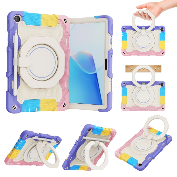 For Huawei MatePad T 10s / T10 Armor Contrast Color Silicone + PC Tablet Case(Rainbow Pink) - Huawei by PMC TechLife | Online Shopping South Africa | PMC TechLife | Buy Now Pay Later Mobicred