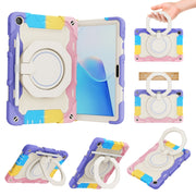 For Huawei MatePad T 10s / T10 Armor Contrast Color Silicone + PC Tablet Case(Rainbow Pink)