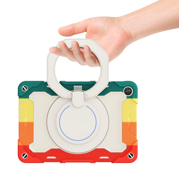 For Huawei MatePad T 10s / T10 Armor Contrast Color Silicone + PC Tablet Case(Rainbow Red)