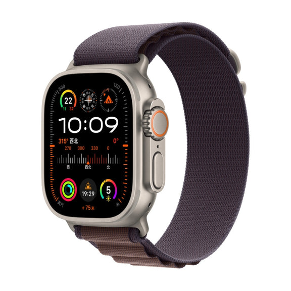 Nylon Loop Watch Band For Apple Watch Ultra & Ultra 2 49mm / Series 9&8&7 45mm / SE 2&6&SE&5&4 44mm(Indigo Blue)