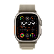 Nylon Loop Watch Band For Apple Watch Ultra & Ultra 2 49mm / Series 9&8&7 45mm / SE 2&6&SE&5&4 44mm(Olive)
