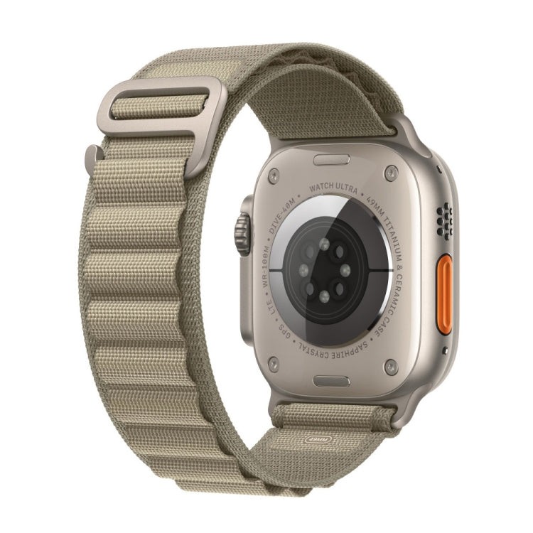 Nylon Loop Watch Band For Apple Watch Ultra & Ultra 2 49mm / Series 9&8&7 45mm / SE 2&6&SE&5&4 44mm(Olive)
