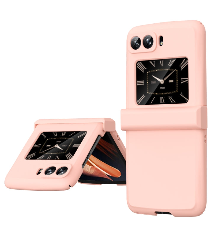 For Motorola Moto Razr 2022 Skin Feel Macaron Three-piece Set Hinge Phone Case(Pink) - Motorola Cases by PMC TechLife | Online Shopping South Africa | PMC TechLife | Buy Now Pay Later Mobicred