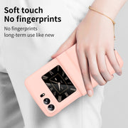 For Motorola Moto Razr 2022 Skin Feel Macaron Three-piece Set Hinge Phone Case(Pink)
