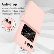 For Motorola Moto Razr 2022 Skin Feel Macaron Three-piece Set Hinge Phone Case(Pink)
