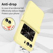 For Motorola Moto Razr 2022 Skin Feel Macaron Three-piece Set Hinge Phone Case(Yellow)