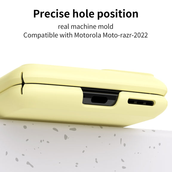 For Motorola Moto Razr 2022 Skin Feel Macaron Three-piece Set Hinge Phone Case(Yellow)