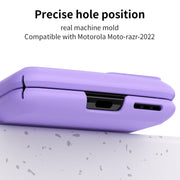 For Motorola Moto Razr 2022 Skin Feel Macaron Three-piece Set Hinge Phone Case(Purple)