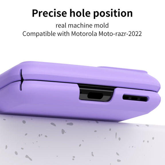 For Motorola Moto Razr 2022 Skin Feel Macaron Three-piece Set Hinge Phone Case(Purple)