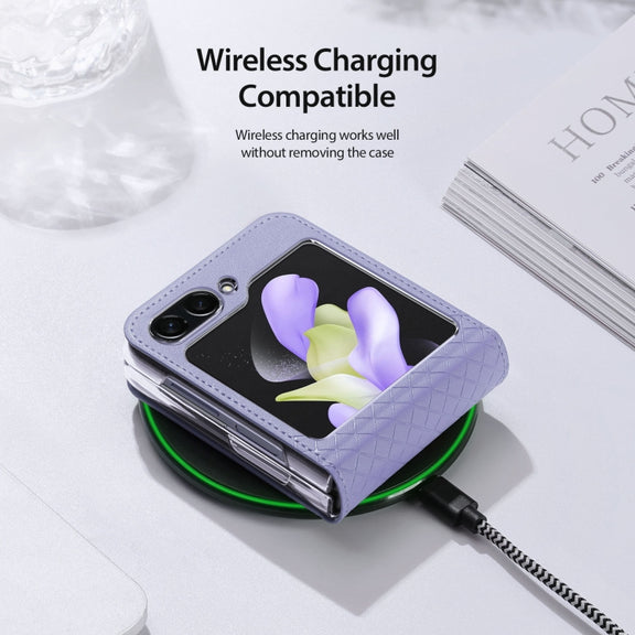 For Samsung Galaxy Z Flip5 5G DUX DUCIS Bril Series PU + TPU Phone Case(Purple)