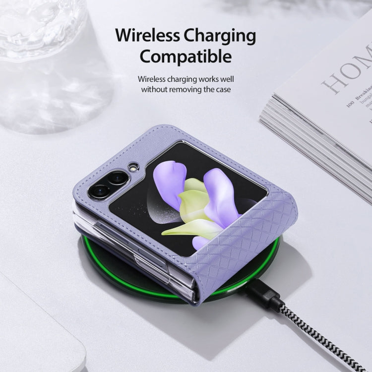 For Samsung Galaxy Z Flip5 5G DUX DUCIS Bril Series PU + TPU Phone Case(Purple)