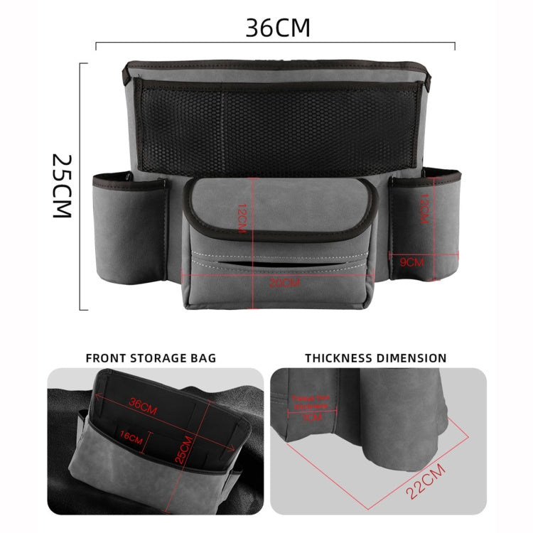 Car Center Console Hanging Bag Sheepskin Leather Storage Bag(Grey) - Seat Accessories by PMC TechLife | Online Shopping South Africa | PMC TechLife | Buy Now Pay Later Mobicred