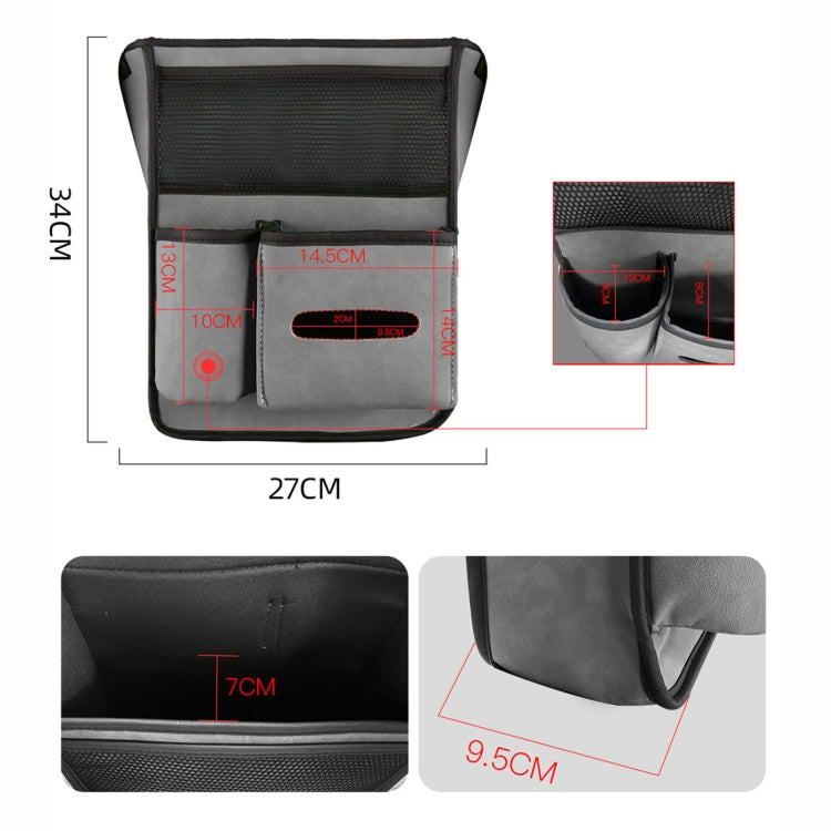 Car Center Console Hanging Bag Sheepskin Leather Storage Bag(Black) - Seat Accessories by PMC TechLife | Online Shopping South Africa | PMC TechLife | Buy Now Pay Later Mobicred