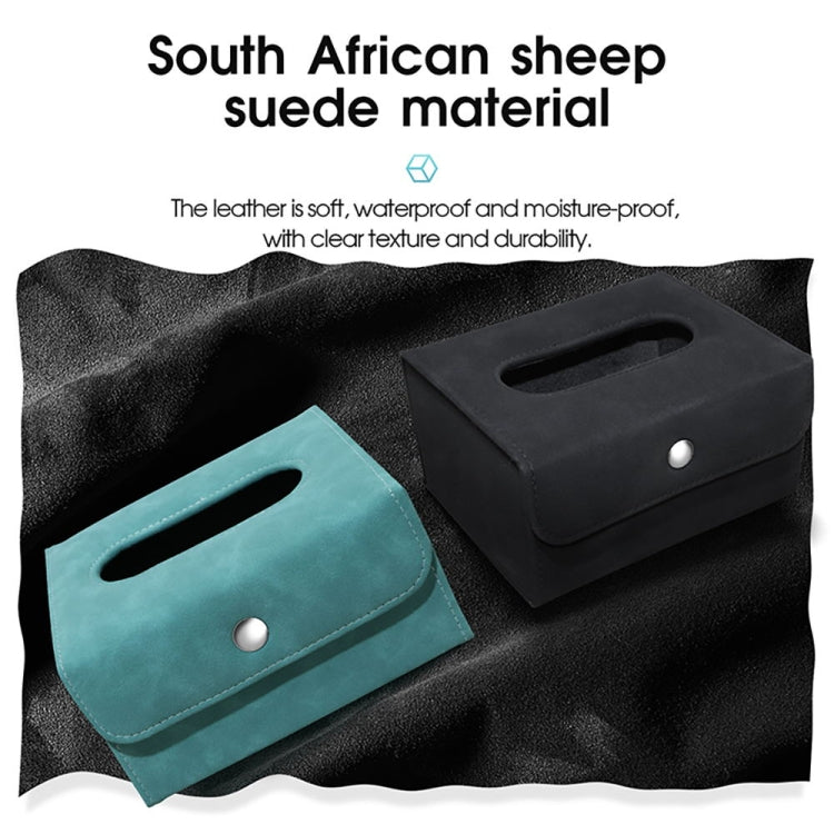 Car Hanging Type Tissue Box Sheepskin Leather Facial Tissue Case(Blue) - Tissue Boxes by PMC TechLife | Online Shopping South Africa | PMC TechLife | Buy Now Pay Later Mobicred