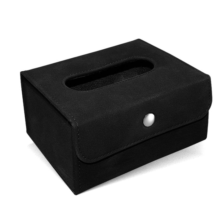 Car Hanging Type Tissue Box Sheepskin Leather Facial Tissue Case(Black) - Tissue Boxes by PMC TechLife | Online Shopping South Africa | PMC TechLife | Buy Now Pay Later Mobicred