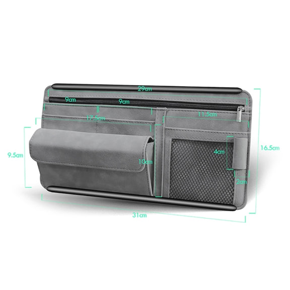 Car Sun Viso Sheepskin Leather Storage Bag(Blue)