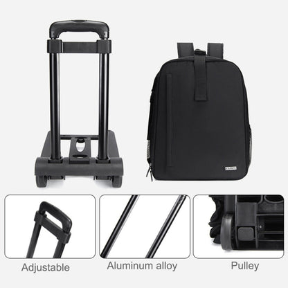 CADeN D6 V Camera Backpack Shoulders Drawbar Nylon Camera Bag, Size:32 x 18 x 43cm(Black) - free shipping - PMC Jewellery - Order now!