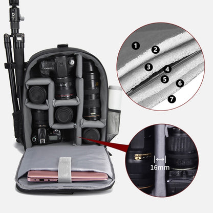 CADeN D6 V Camera Backpack Shoulders Drawbar Nylon Camera Bag, Size:32 x 18 x 43cm(Black) - free shipping - PMC Jewellery - Order now!