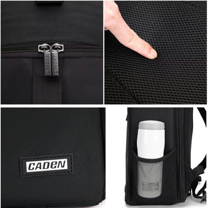 CADeN D6 V Camera Backpack Shoulders Drawbar Nylon Camera Bag, Size:32 x 18 x 43cm(Black) - free shipping - PMC Jewellery - Order now!