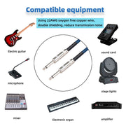TC048BL 6.35mm Plug Male to Male Electric Guitar Mono Audio Cable, Length:5m